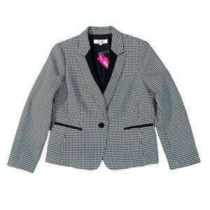 9 & Co Houndstooth Blazer Jacket Size 16 NWT